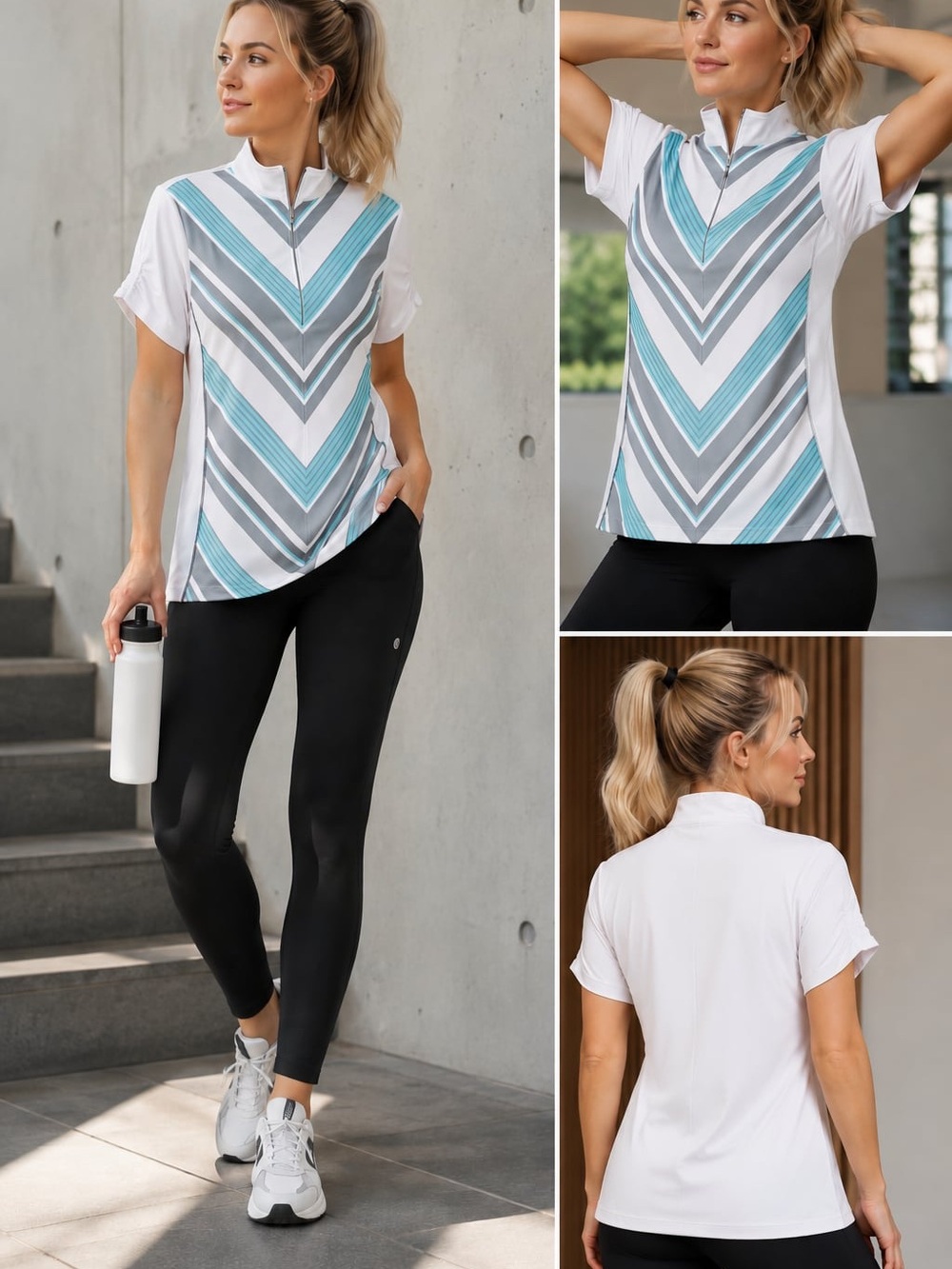 NWT Chico’s Zenergy Golf Quarter Zip Performance Top | UPF Sun Protection size 2